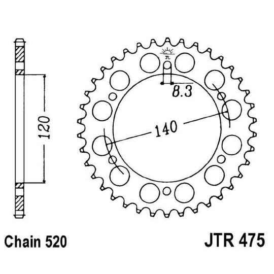 Reťazová rozeta JT JTR 475-42 42T, 520